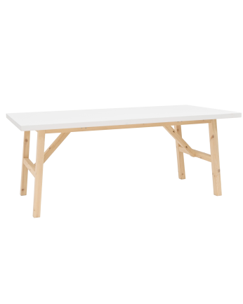 Mesa de comedor de madera maciza en tono blanco de varias medidas