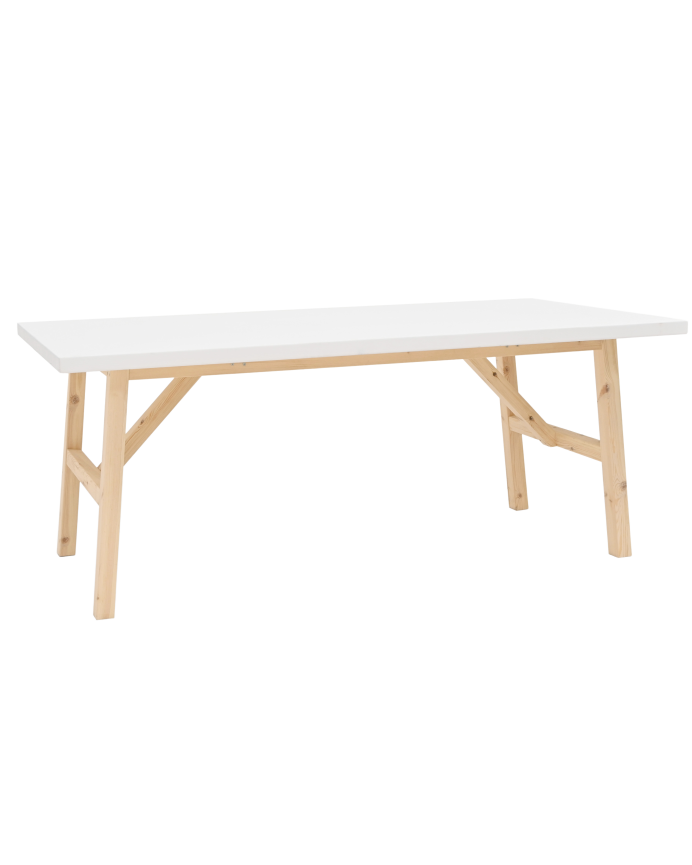 Mesa de comedor de madera maciza en tono blanco de varias medidas