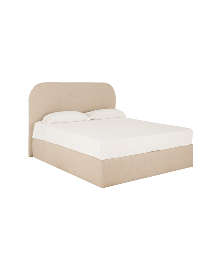 Cama con canapé beige para colchón de varias medidas