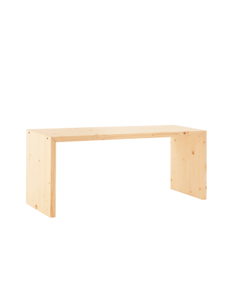 Mesa de centro de madera maciza en tono natural de 109,4x45x35cm