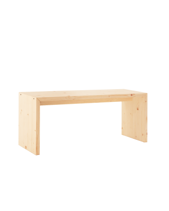 Mesa de centro de madera maciza en tono natural de 109,4x59x35cm