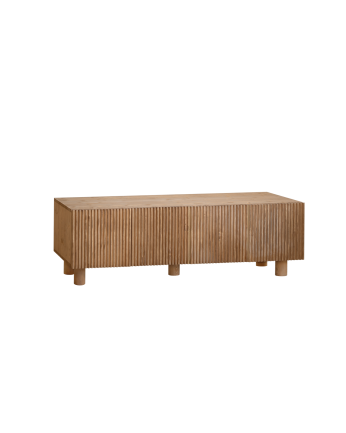 Mueble TV de madera de abeto y pino en tono roble medio 152x42cm