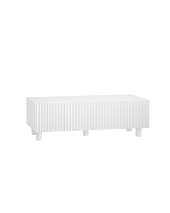 Mueble TV de madera de abeto y pino en tono blanco 152x42cm