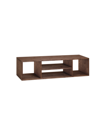 Mueble de TV de madera maciza en tono nogal de 160x40cm