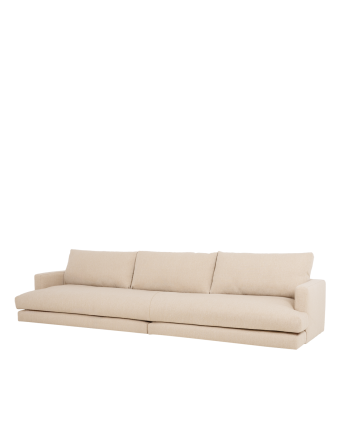 Sofá recto tono beige de 325x105cm