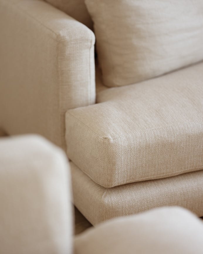 Sofá con chaise longue derecho tono beige de varias medidas