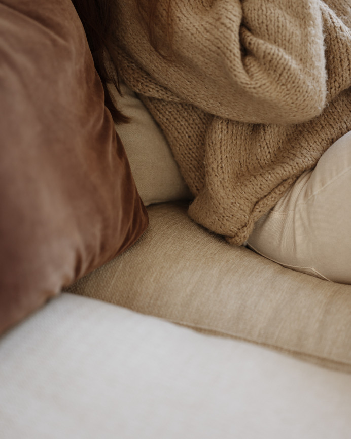 Sofá con chaise longue izquierdo tono beige de varias medidas