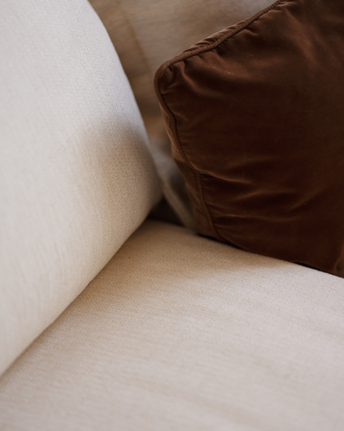 Sofá con chaise longue izquierdo tono blanco roto de varias medidas