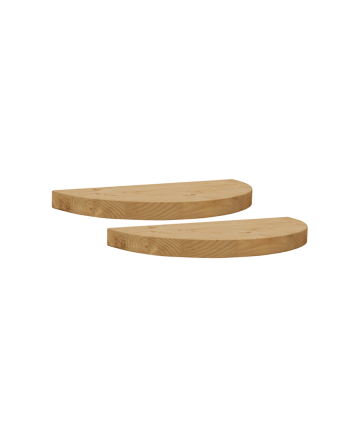 Pack de 2 mesitas de noche de madera maciza flotante en tono roble medio de 3x40cm