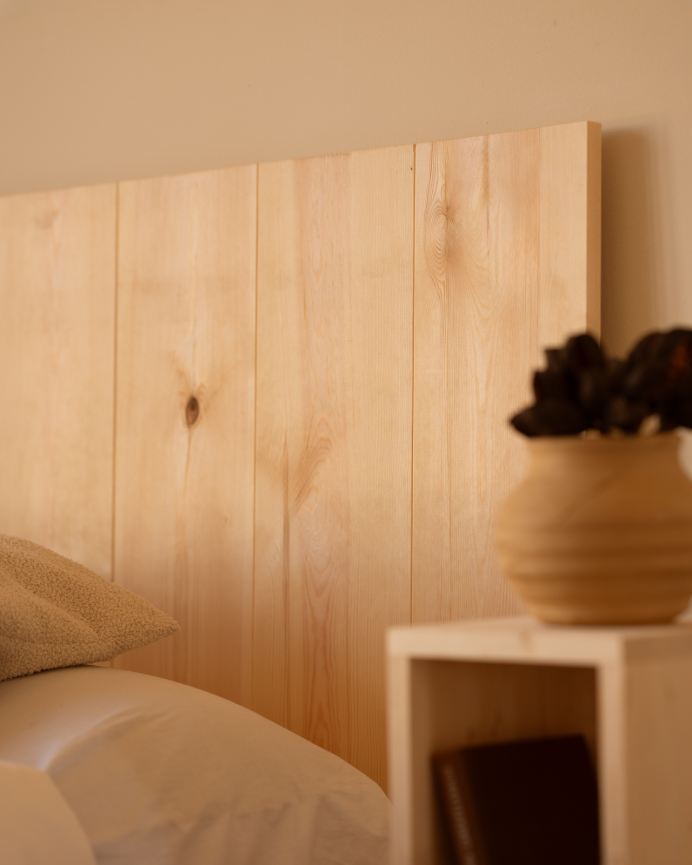 Cabecero de madera maciza en tono natural de varias medidas