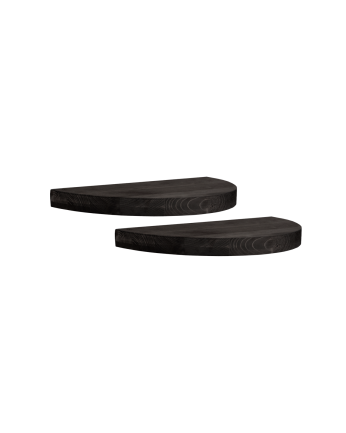 Pack de 2 mesitas de noche de madera maciza flotante en tono negro de 3x40cm