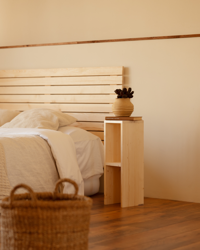 Cabecero de madera maciza en tono natural de varias medidas