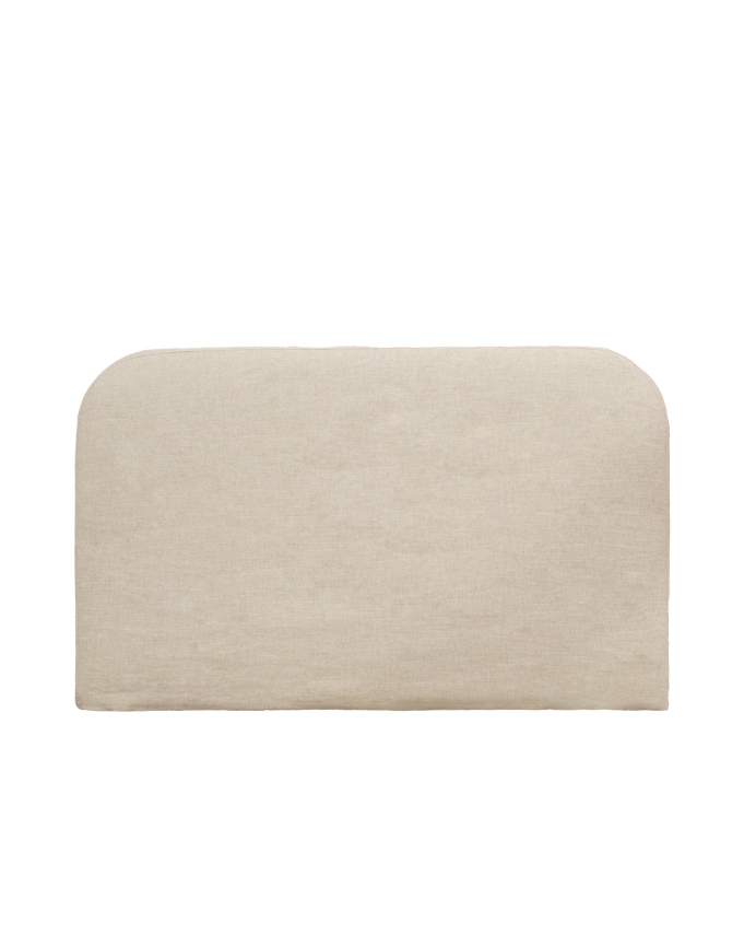 Cabecero tapizado desenfundable de lino beige de varias medidas