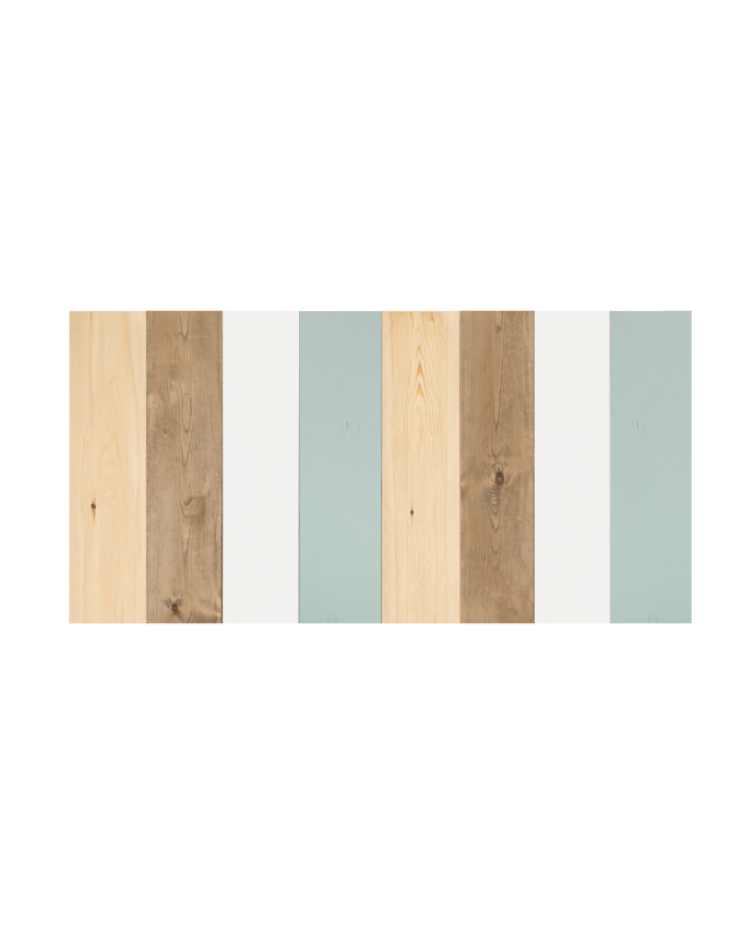 Cabecero de madera maciza combinado en diferentes tonos y de varias medidas