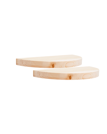 Pack de 2 mesitas de noche de madera maciza flotante en tono natural de 3x40cm
