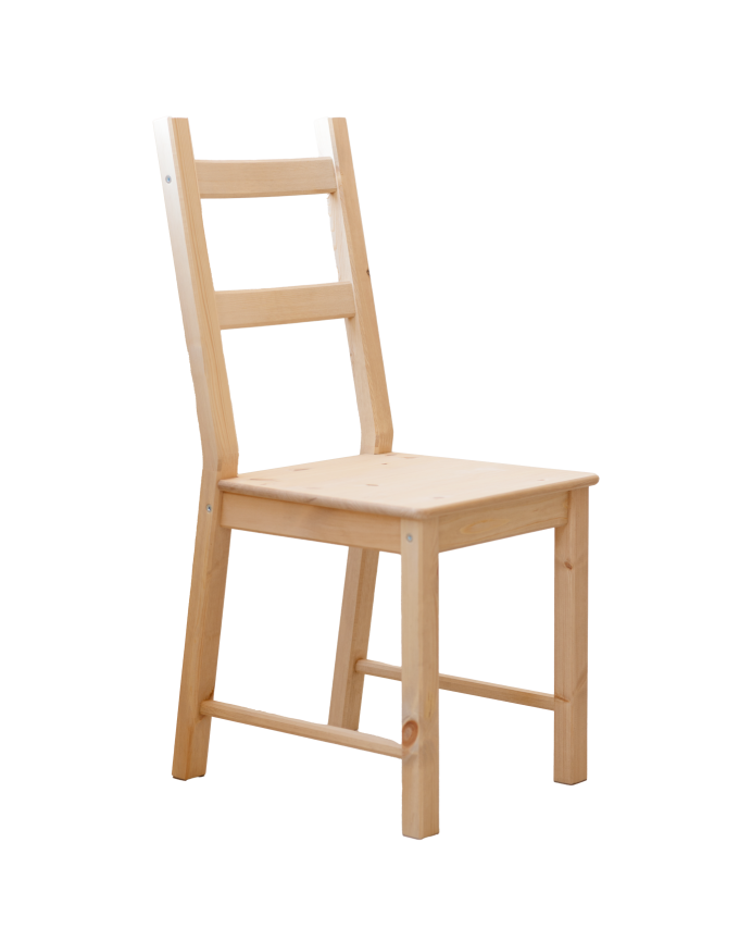 Silla de madera maciza de pino en tono roble medio de 95cm