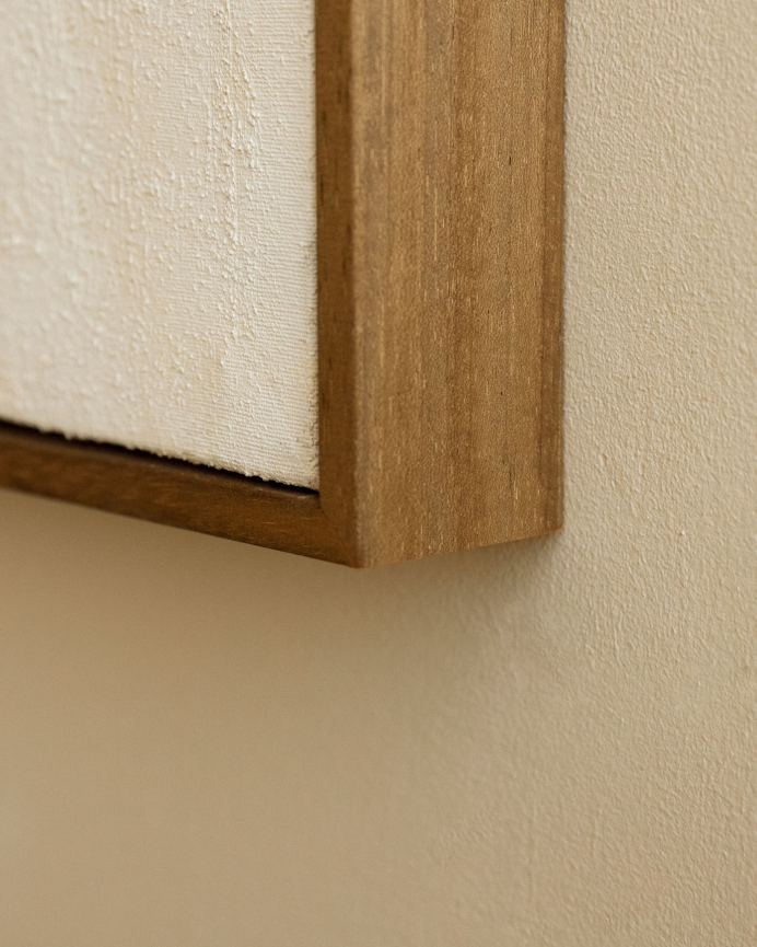 Cuadro beige y blanco decorativo sobre algodón con bastidor de madera pintado artesanalmente con pintura óleo de varias medidas