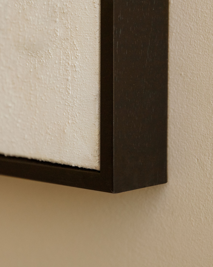 Cuadro beige y blanco decorativo sobre algodón con bastidor de madera pintado artesanalmente con pintura óleo de varias medidas