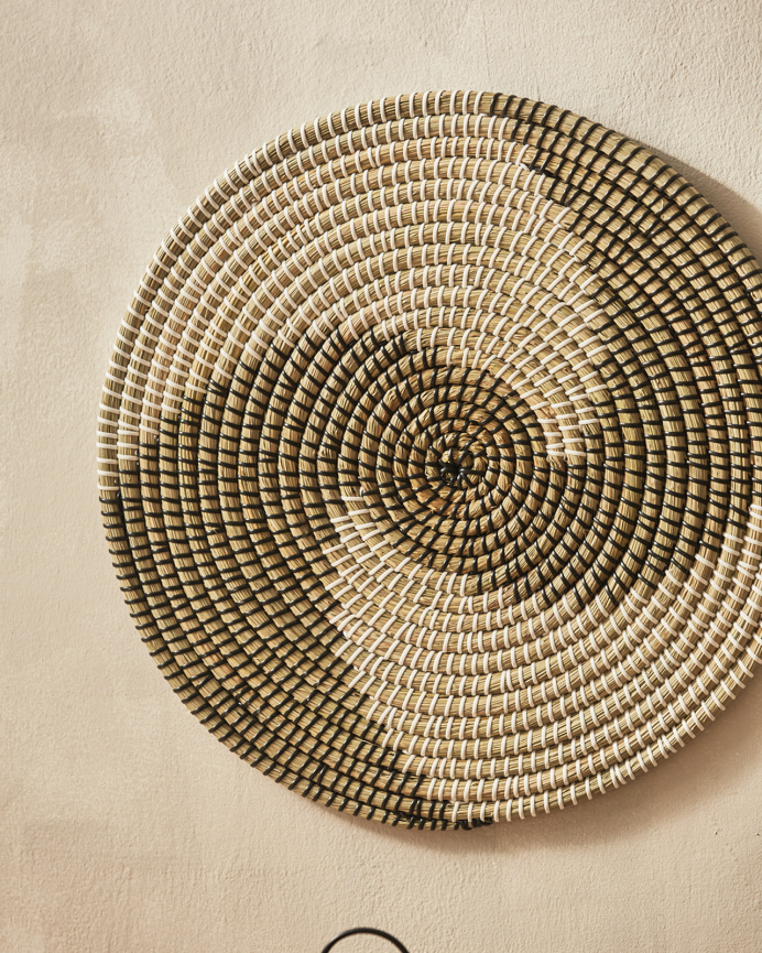 Plato decorativo de junco de mar multicolor de Diam. 50cm