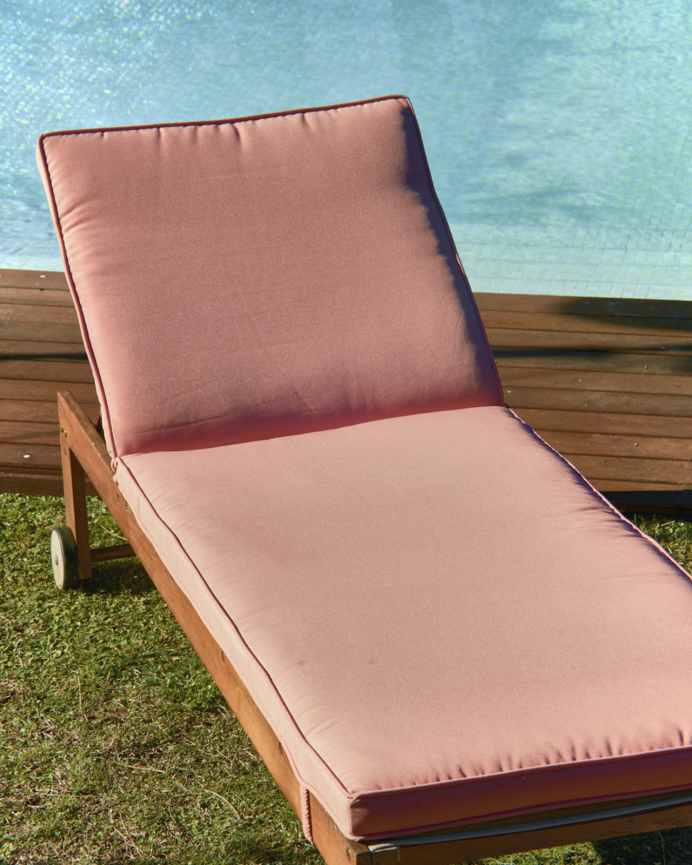 Colchoneta de tumbona color rosa de 60x180x5cm