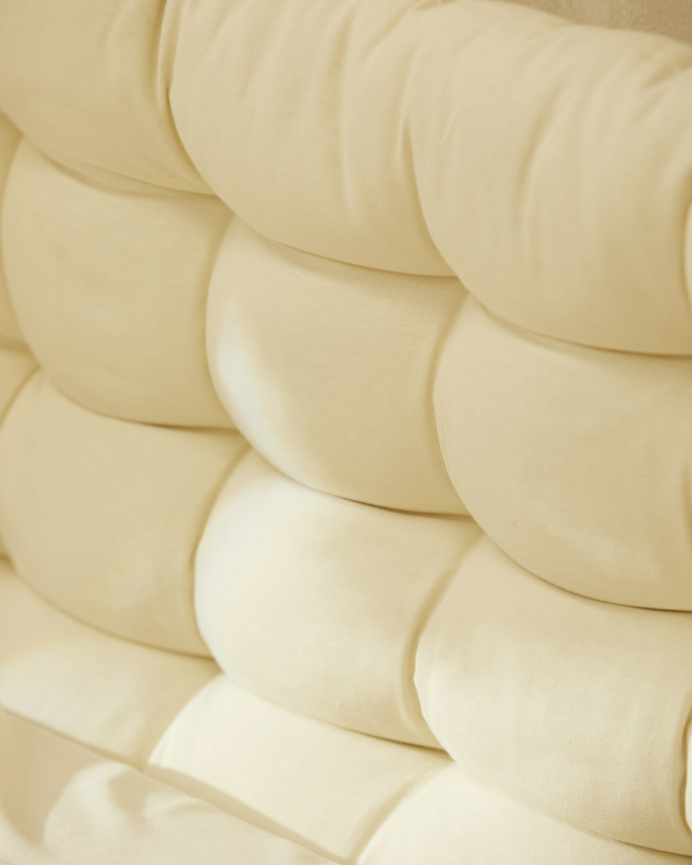 Cabecero acolchado de algodón color beige en varias medidas