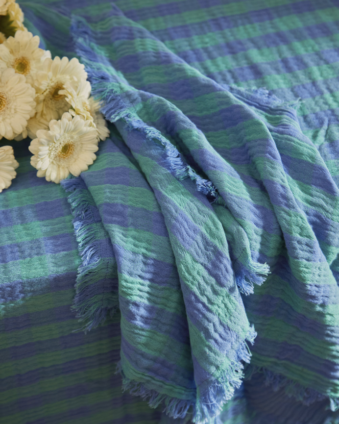 Set de 2 servilletas de algodón tonos azules de 45x45