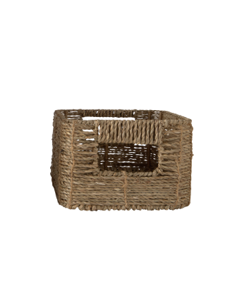 Cesto rectangular de junco de mar de 22x17x12cm