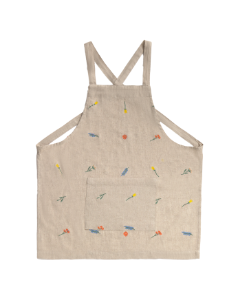Delantal de lino crudo de 70x64cm