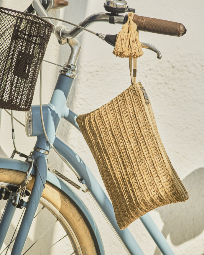 Bolso de mano trenzado resistente al agua de 22x35cm