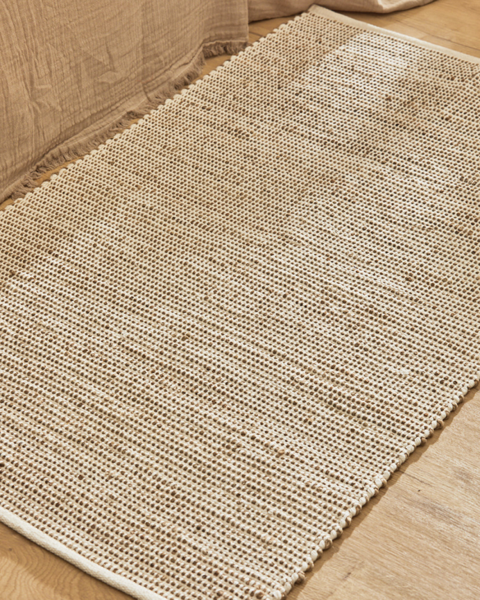 Alfombra de algoón y yute color crudo en varias medidas