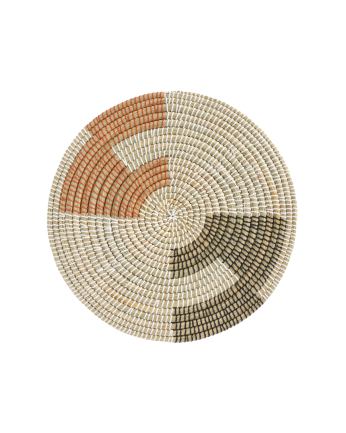 Plato decorativo de junco de mar multicolor de Diam. 50