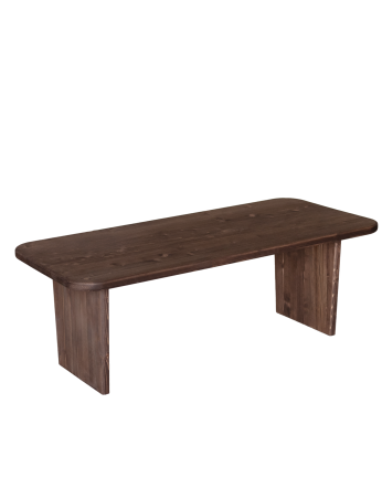 Mesa de centro de madera maciza en tono nogal de varias medidas
