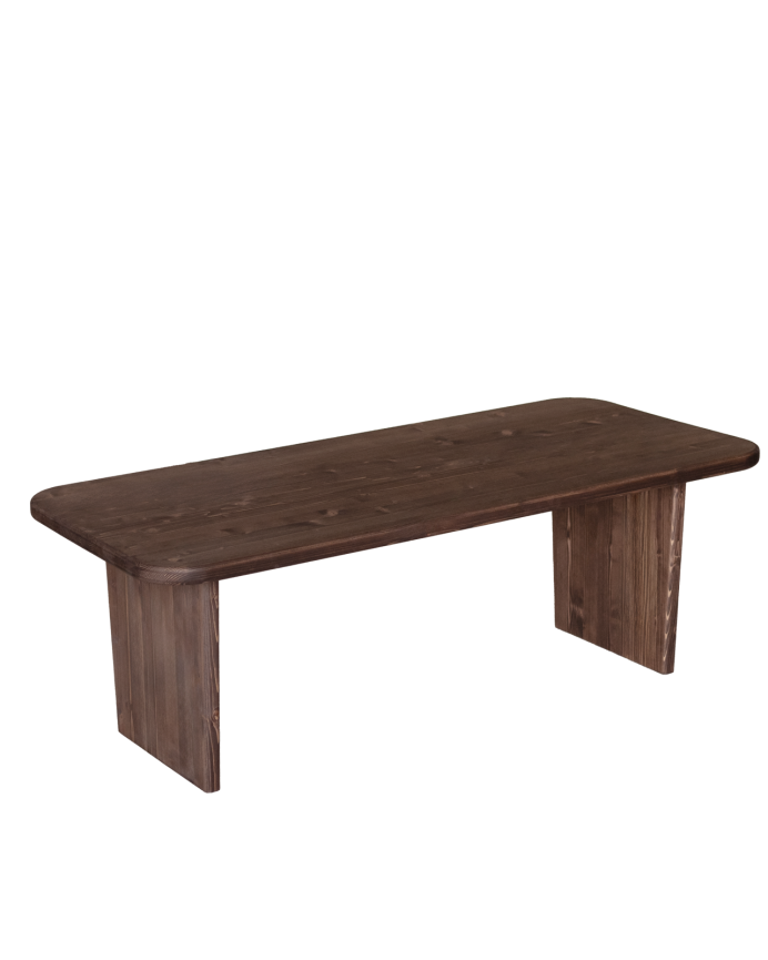 Mesa de centro de madera maciza en tono nogal de varias medidas