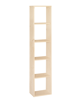 Estanteria de madera maciza en tono natural con 4 estantes