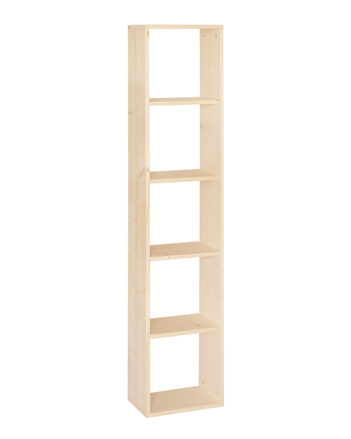 Estanteria de madera maciza en tono natural con 4 estantes