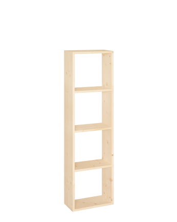 Estanteria de madera maciza en tono natural con 3 estantes