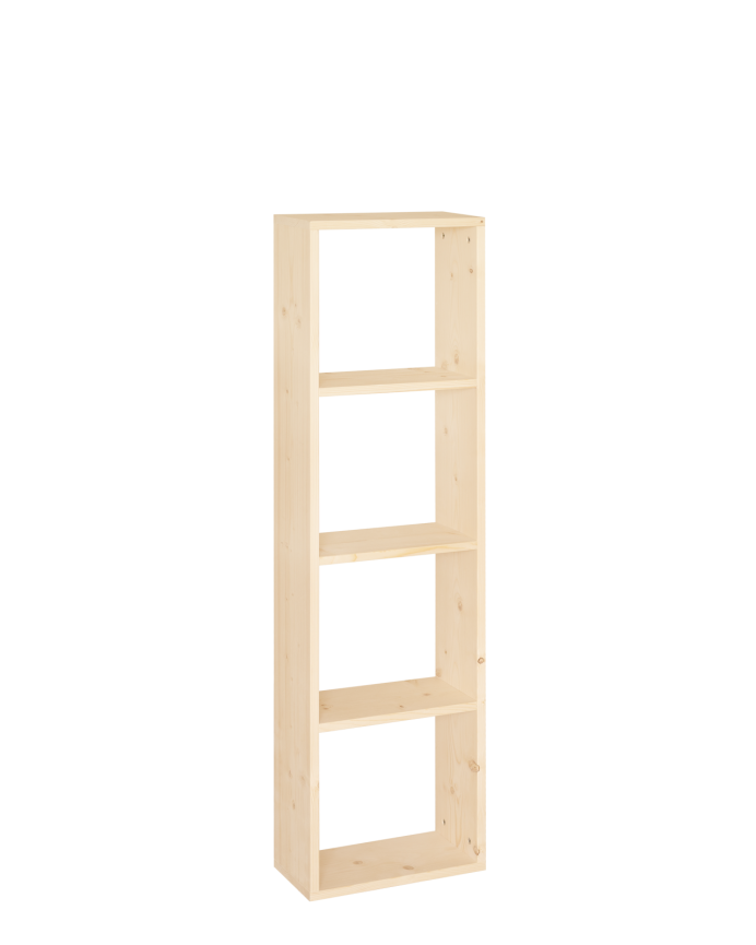 Estanteria de madera maciza en tono natural con 3 estantes
