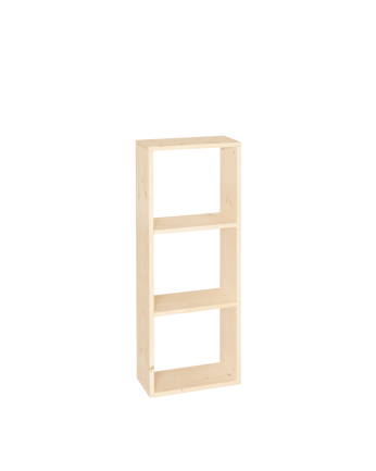 Estanteria de madera maciza en tono natural con 2 estantes