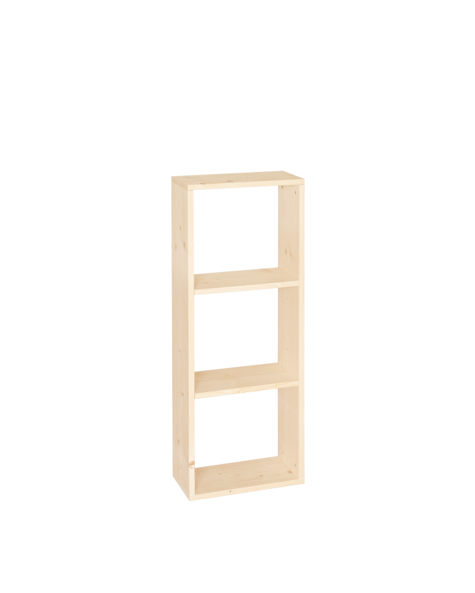 Estanteria de madera maciza en tono natural con 2 estantes