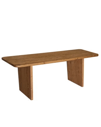 Mesa de comedor de madera maciza en tono roble oscuro de varias medidas