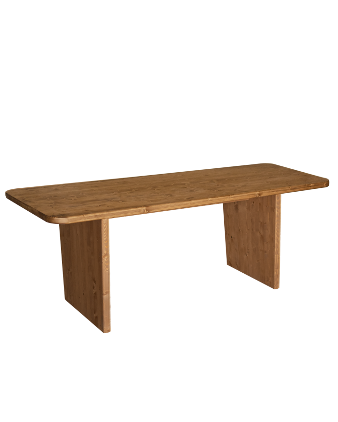 Mesa de comedor de madera maciza en tono roble oscuro de varias medidas