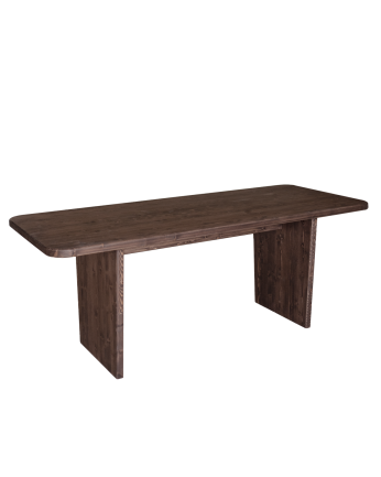 Mesa de comedor de madera maciza en tono nogal de varias medidas