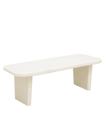 Mesa de centro de microcemento en tono blanco roto de varias medidas