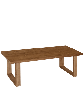 Mesa de centro de madera maciza en tono roble oscuro de varias medidas