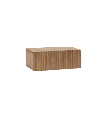 Mesita de noche de madera maciza flotante en tono roble oscuro de 40cm