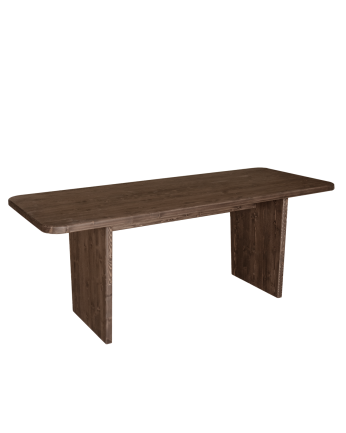 Mesa de comedor de madera maciza en tono nogal de varias medidas