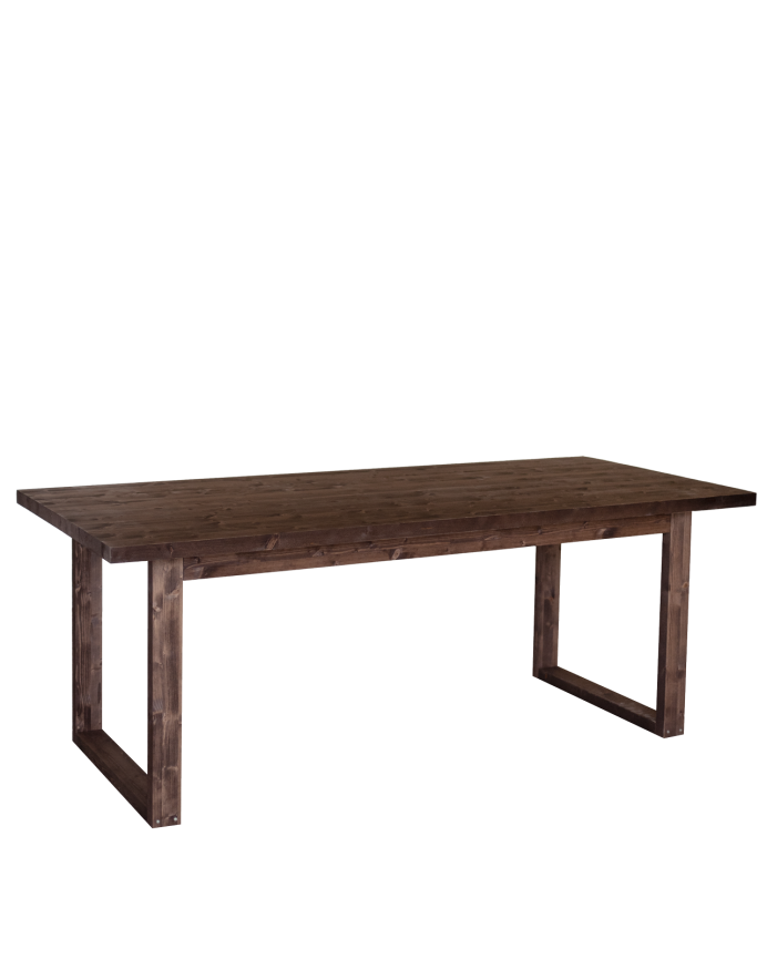 Mesa de comedor de madera maciza en tono nogal de varias medidas