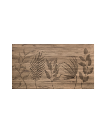 Cabecero de madera maciza estampado motivo Flores acuarelas en tono roble oscuro de varias medidas 