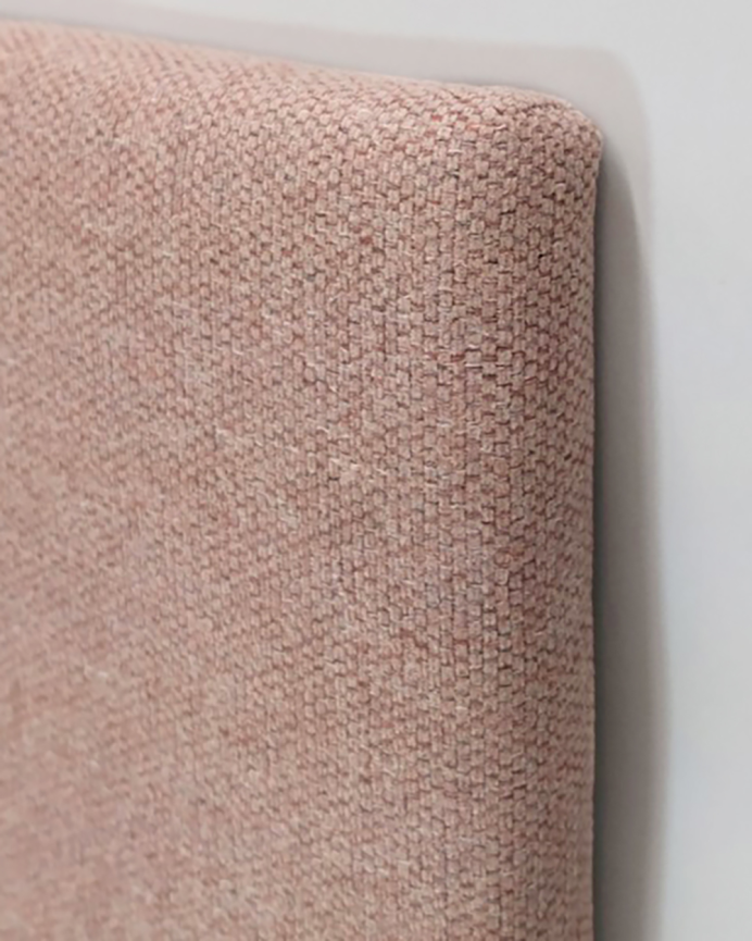 Cabecero tapizado de poliester con botones en color rosa palo de varias medidas