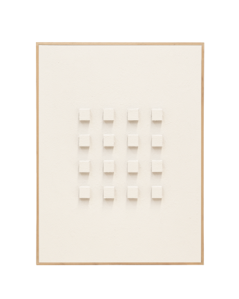 Cuadro blanco decorativo sobre algodón con bastidor de madera pintado artesanalmente con pintura al óleo de varias medidas